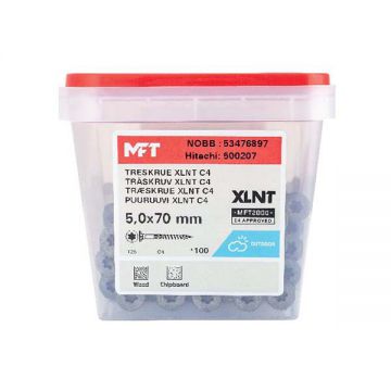 MFT Träskruv XLNT 5,0x70mm